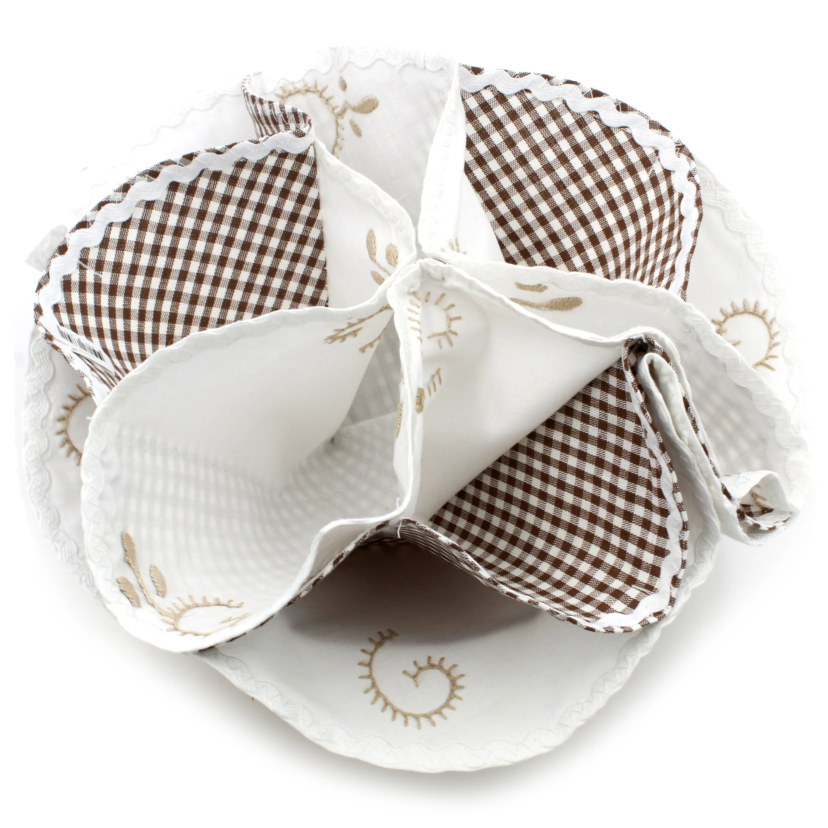 100% Cotton Hand Embroidered Viana Bread Basket - Various Colors