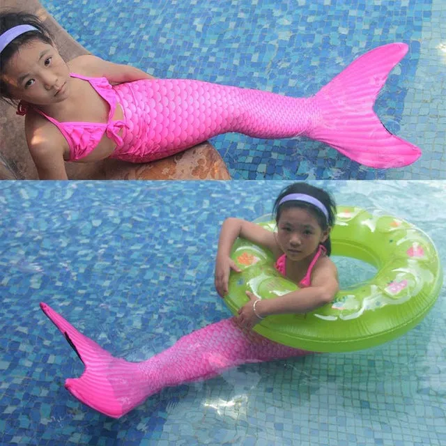 13 Color Girls Swimmable Mermaid Tail W Monofin Christmas gift For Kids Children Mermaid Tail