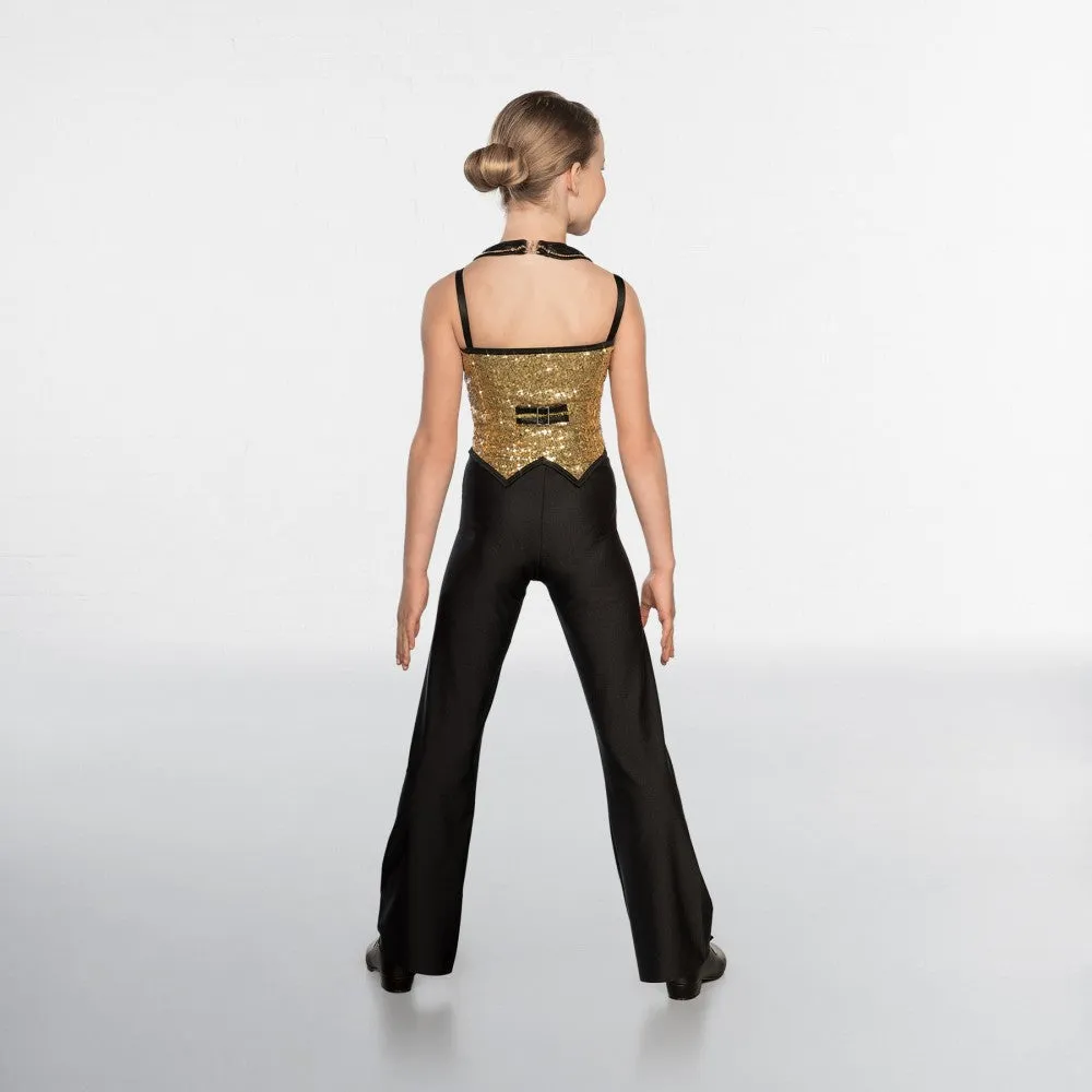 1st Position Gold Sequin Halterneck Top