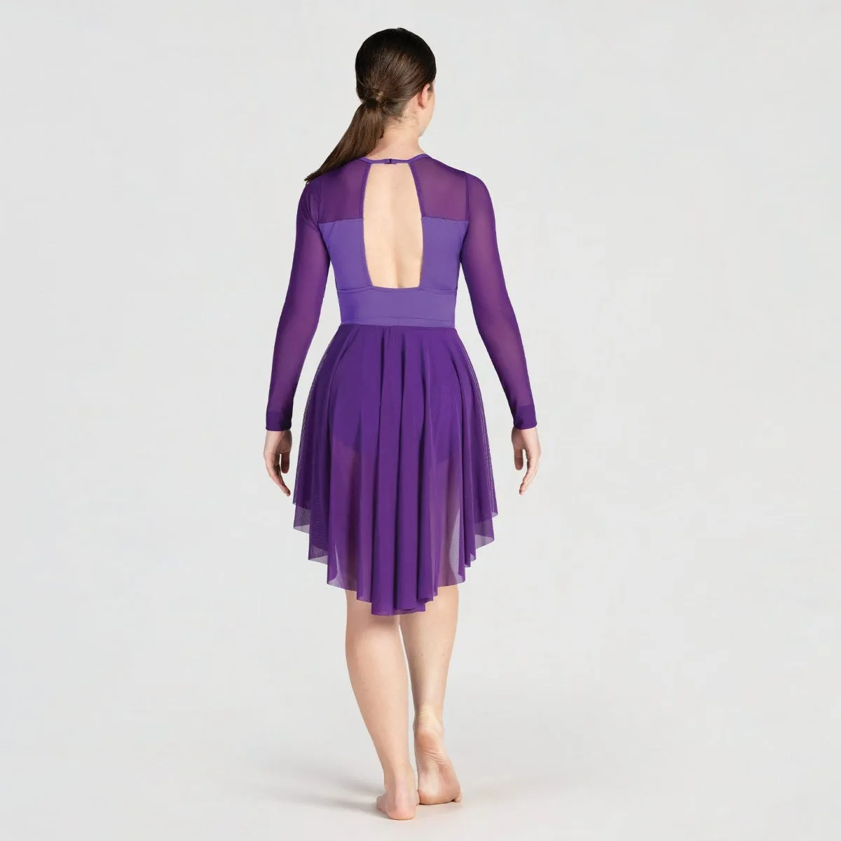 1st Position Long Sleeved Leotard with Harlequin Detail and Separate Skirt