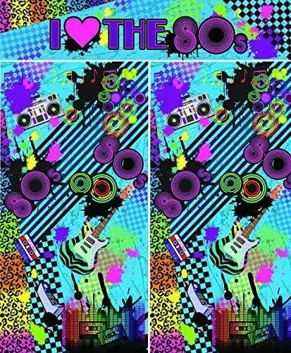 80s Backdrop Set 6ft 3pc Party Goods