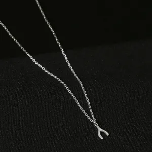 925 Pure Sterling Silver Wishbone Pendant Necklace For Women