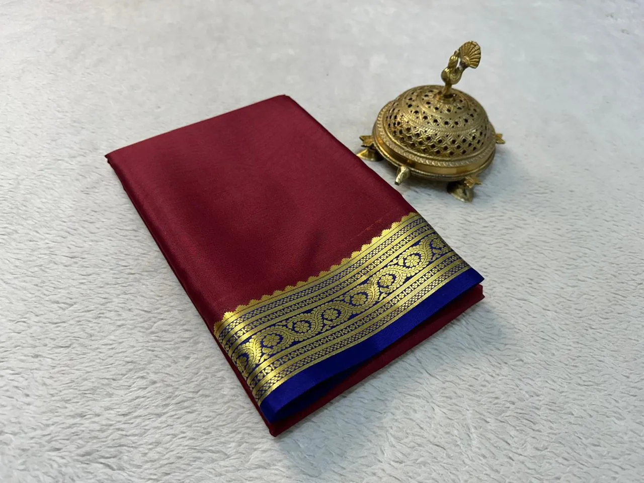 A Symphony of Silk: Pure Mysore Saree with Zari Border Mastery