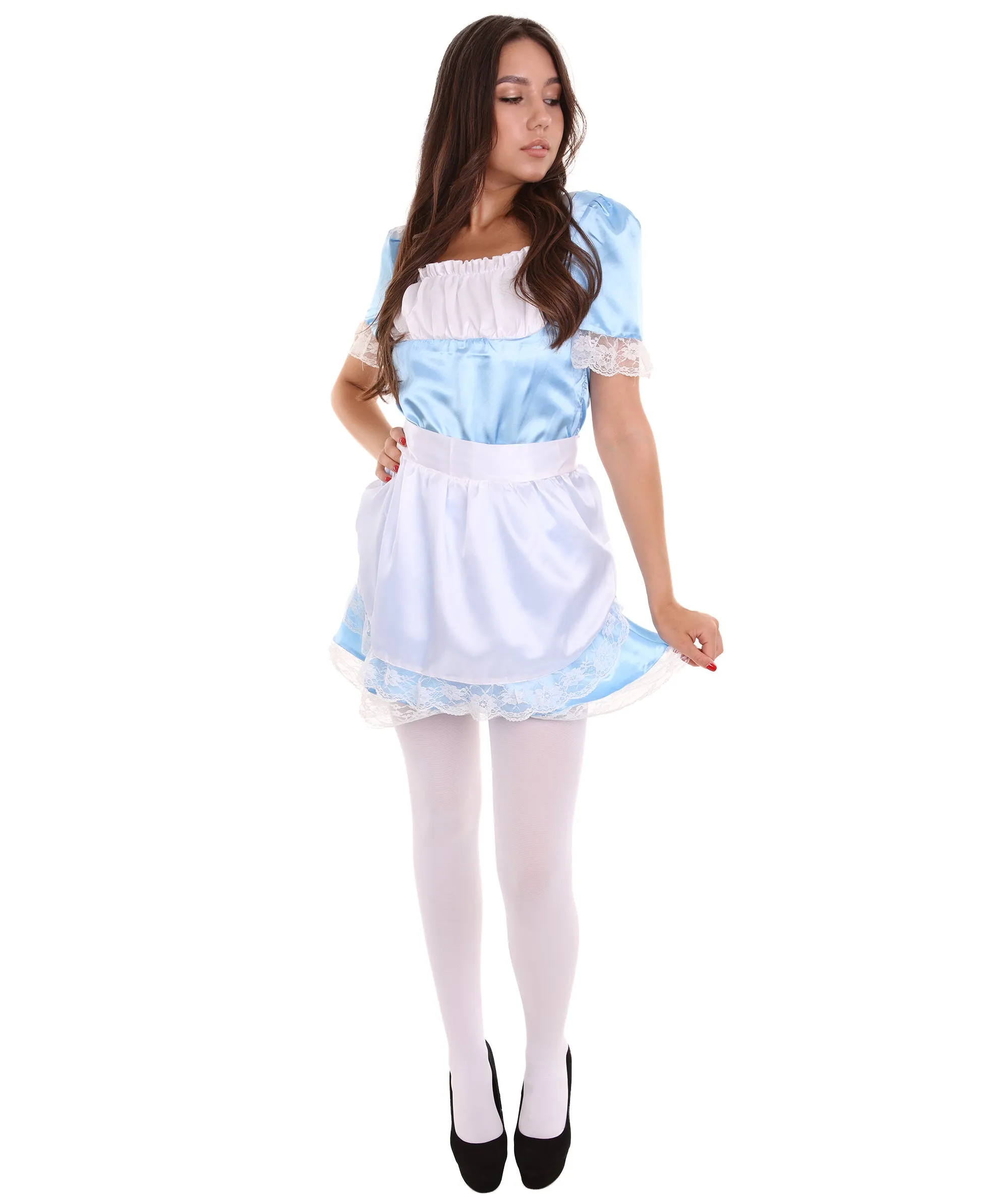 Adult Women's Traditional Maid Uniform Costume | Medium Blue Cosplay Costume
