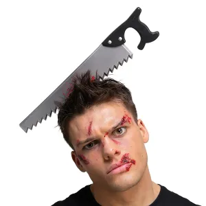 Adults Bloody Saw in the Head Horror Prop Zombie Joiner Headband