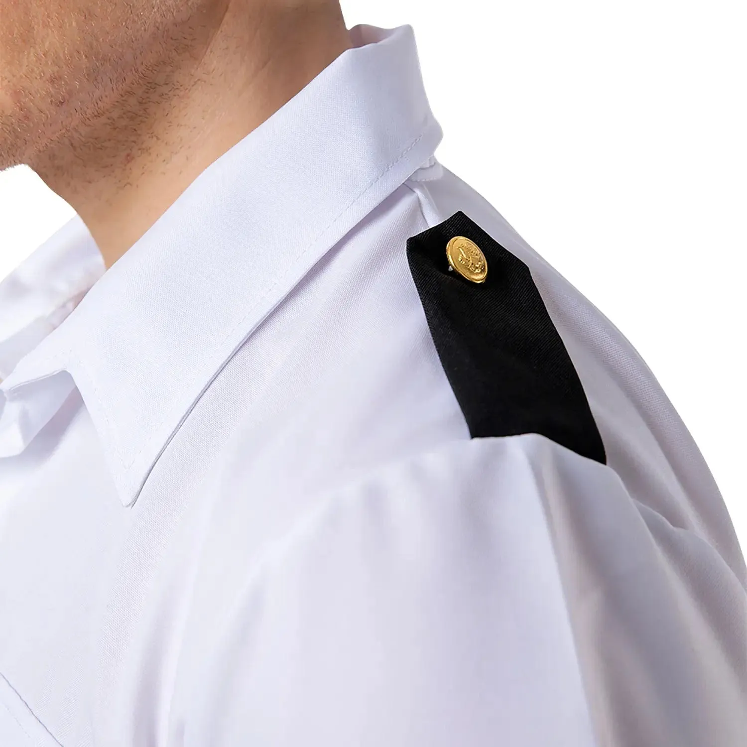 Adults Ship Captain Shirt White Short Sleeve Fancy Dress