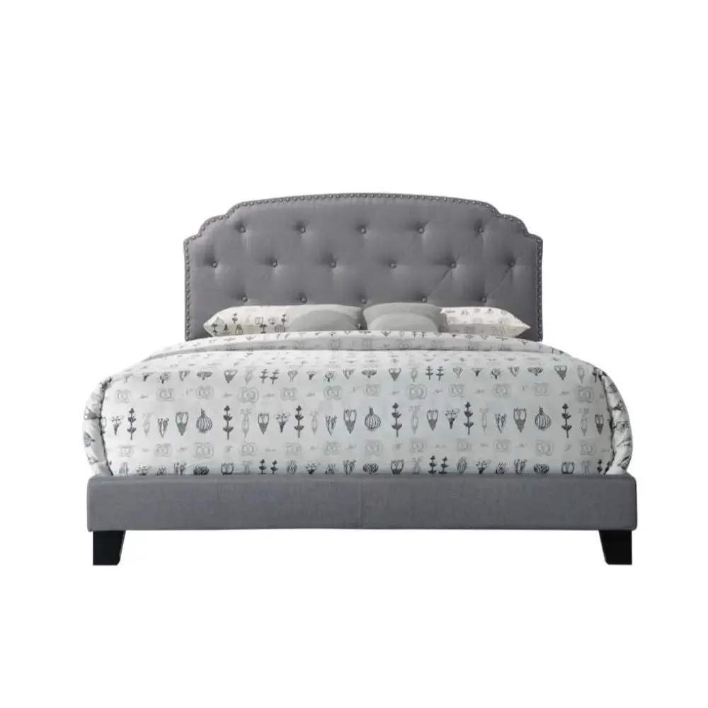 Banks Queen Bed, Gray Fabric