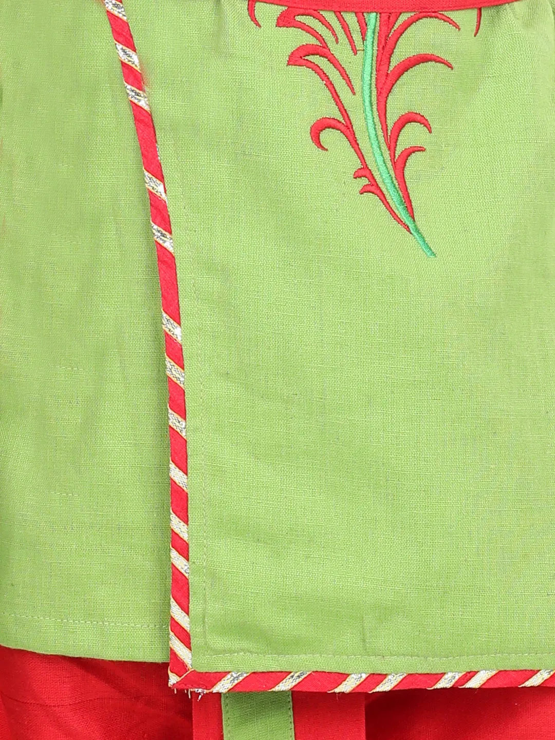 BownBee Full Sleeves Peacock Feather Embroidery Kurta With Dhoti -Sets