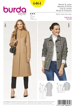 Burda Pattern 6461 Misses' Coats (8-20)