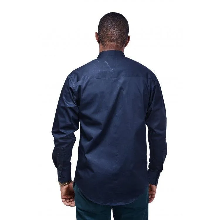 Cassio Casual Shirt With Ankara Design - Black