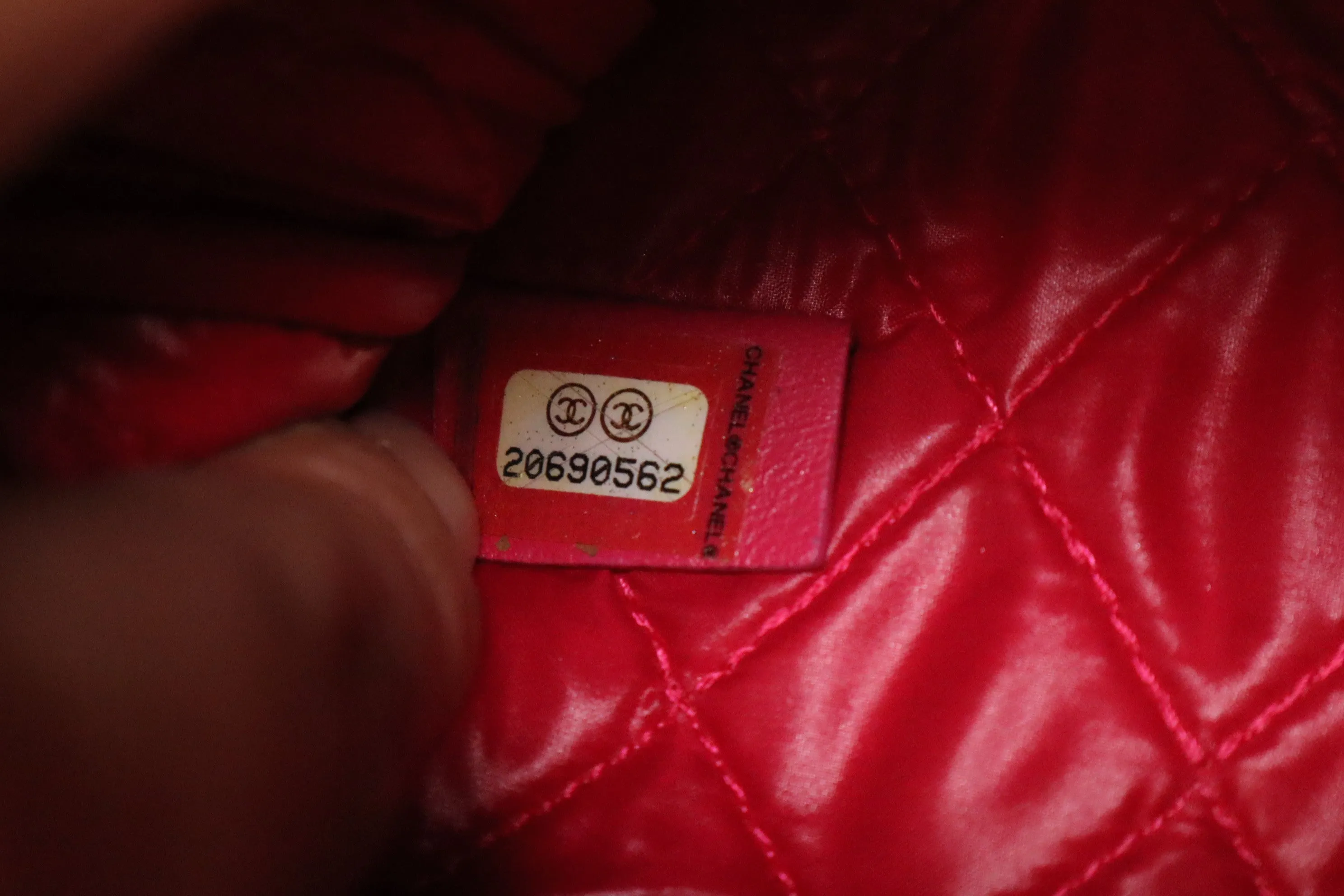 Chanel Small O Case in Orange-Pink Patent Leather