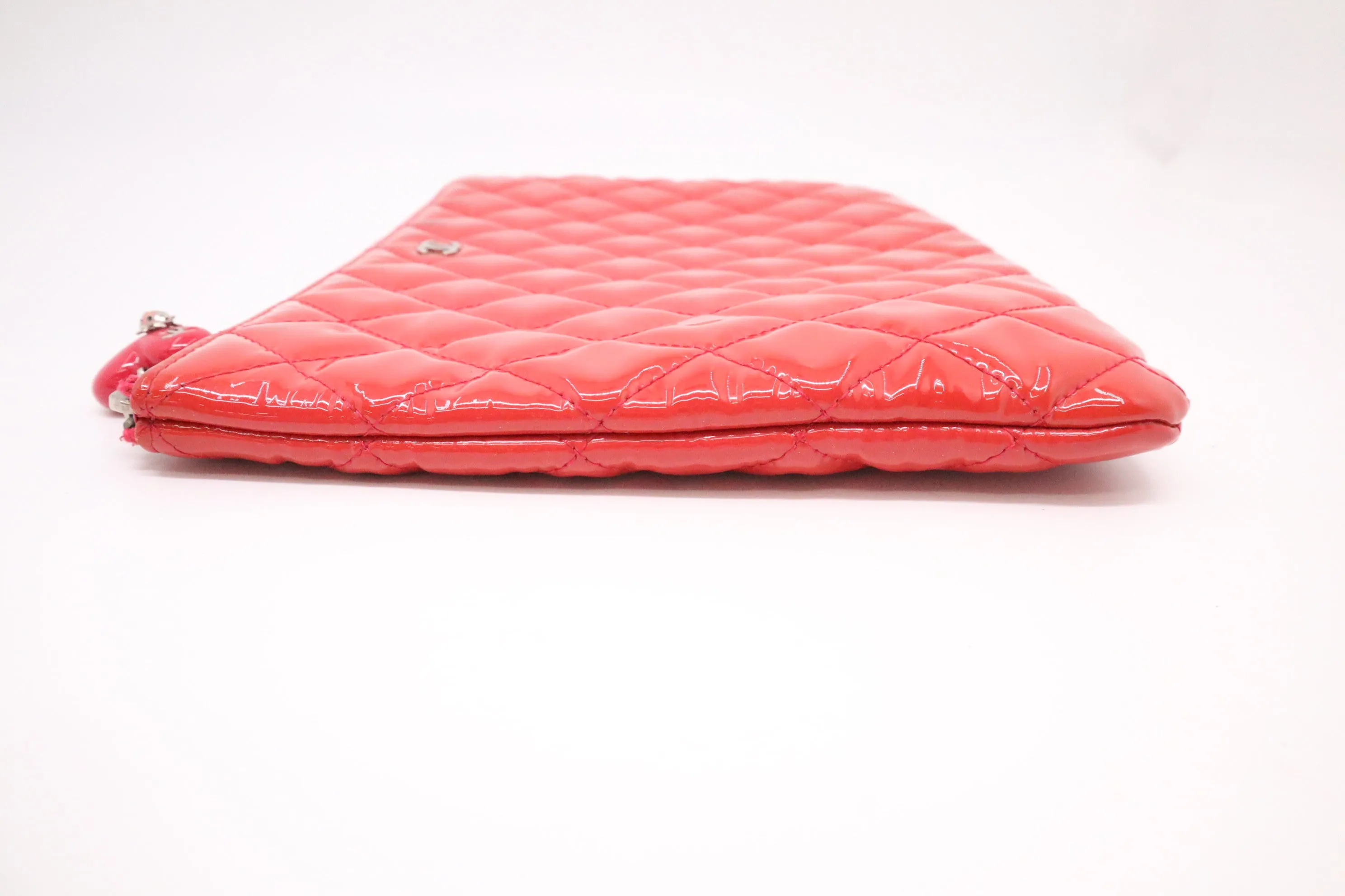 Chanel Small O Case in Orange-Pink Patent Leather
