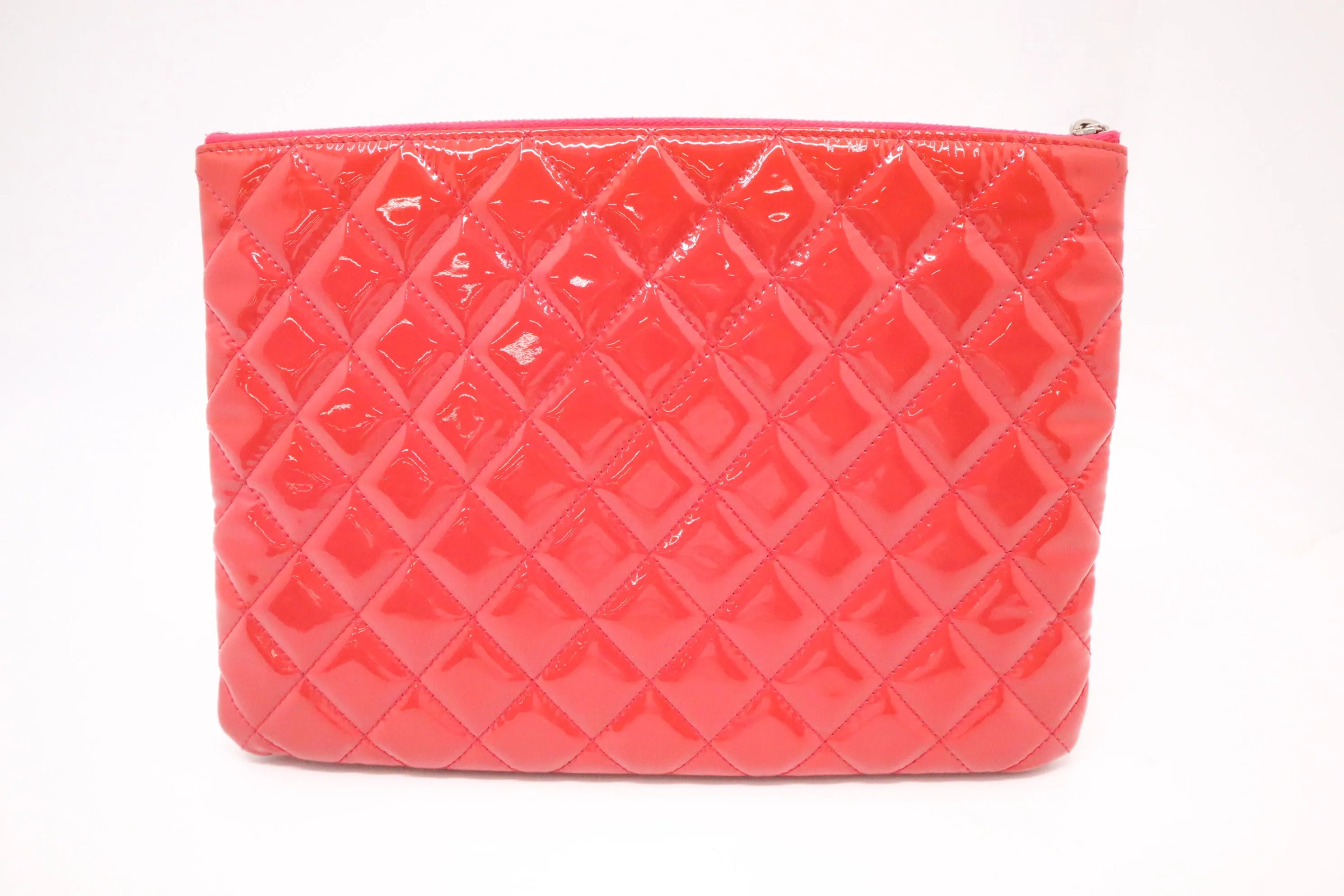 Chanel Small O Case in Orange-Pink Patent Leather