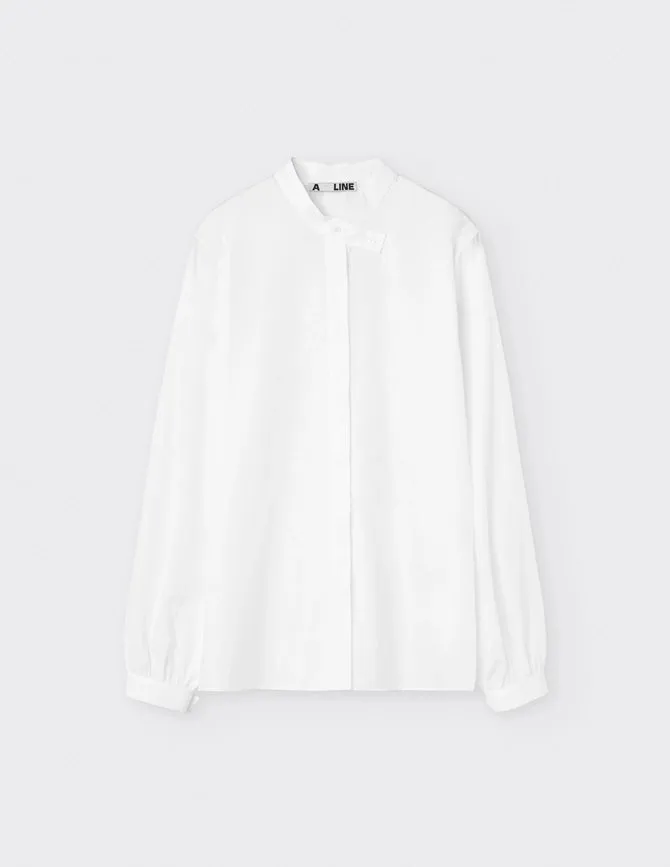 Detail-Collar Shirt White