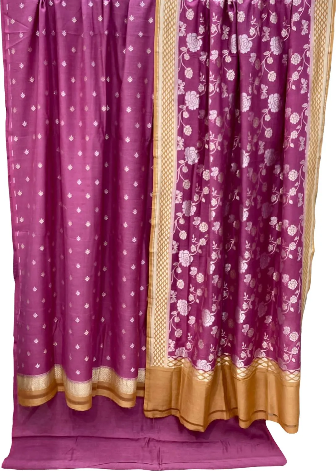 Elegant Purple Banarasi Handloom Pure Moonga Silk Suit Set