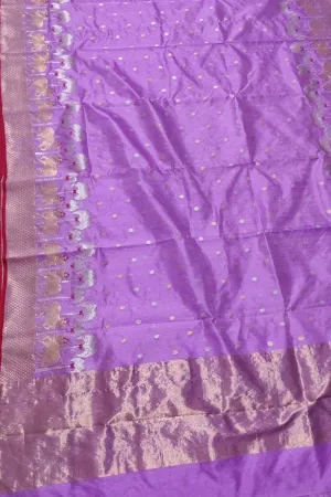 Elegant Purple Silk Saree: Chanderi Handloom Beauty