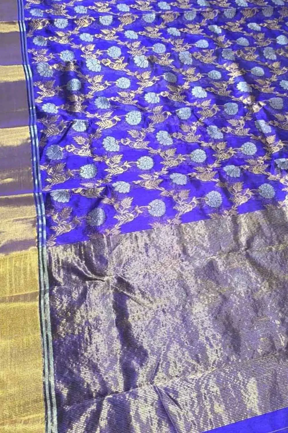 Elegant Purple Silk Saree: Chanderi Handloom