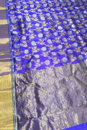 Elegant Purple Silk Saree: Chanderi Handloom
