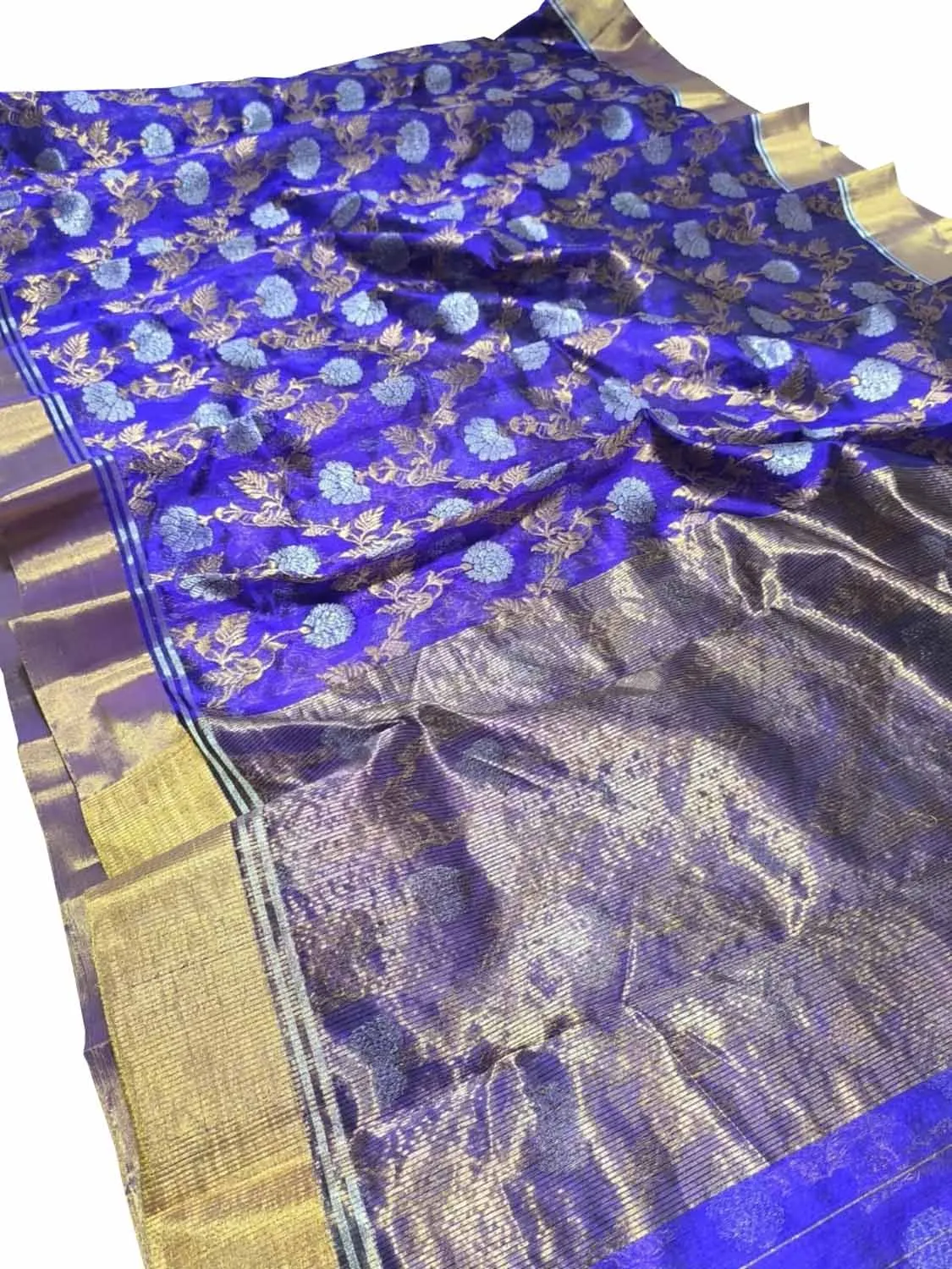 Elegant Purple Silk Saree: Chanderi Handloom