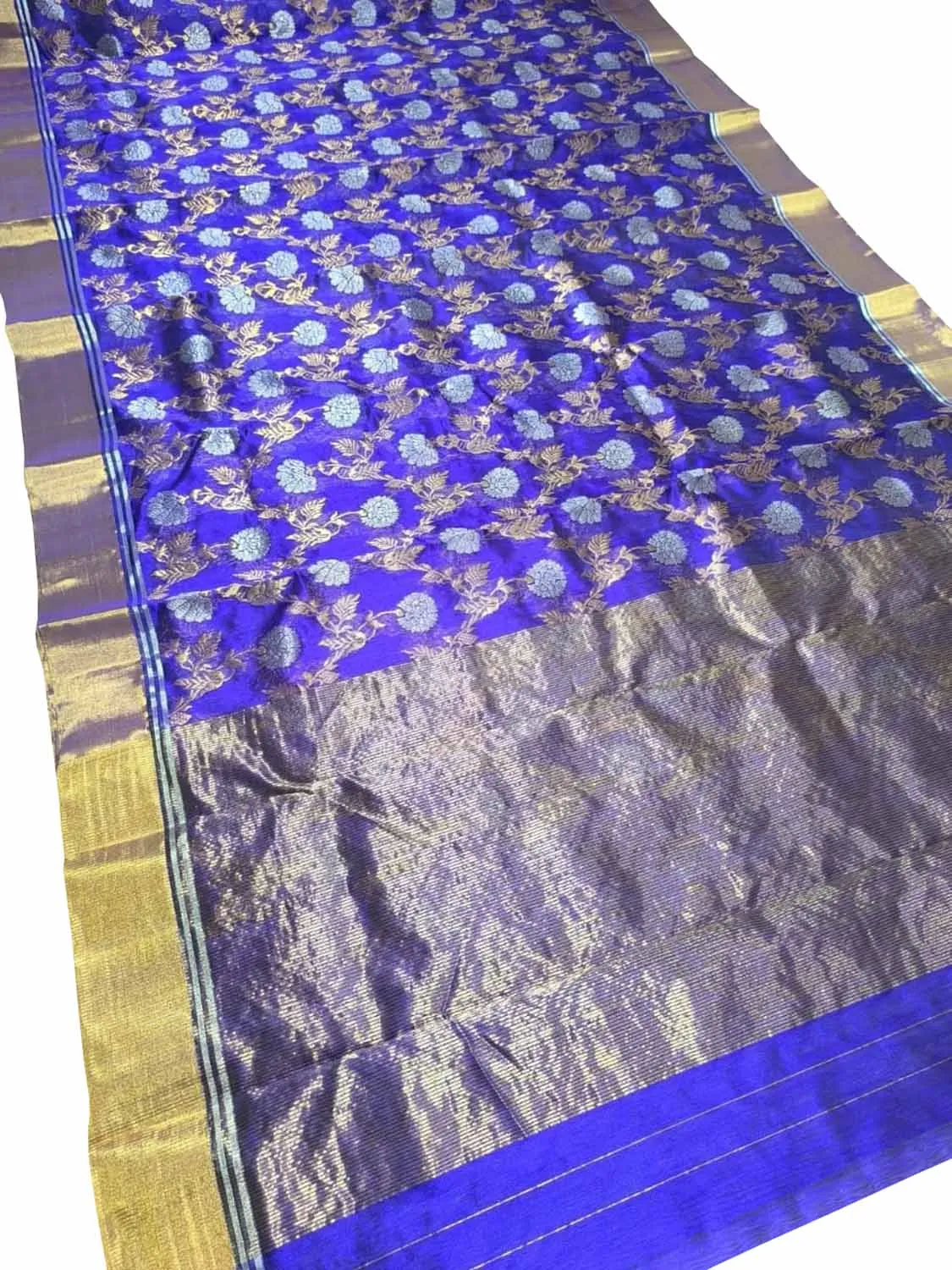 Elegant Purple Silk Saree: Chanderi Handloom