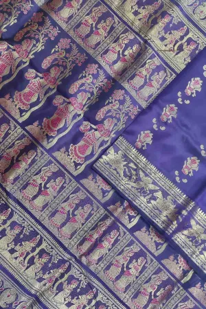 Elegant Purple Swarnachari Silk Saree