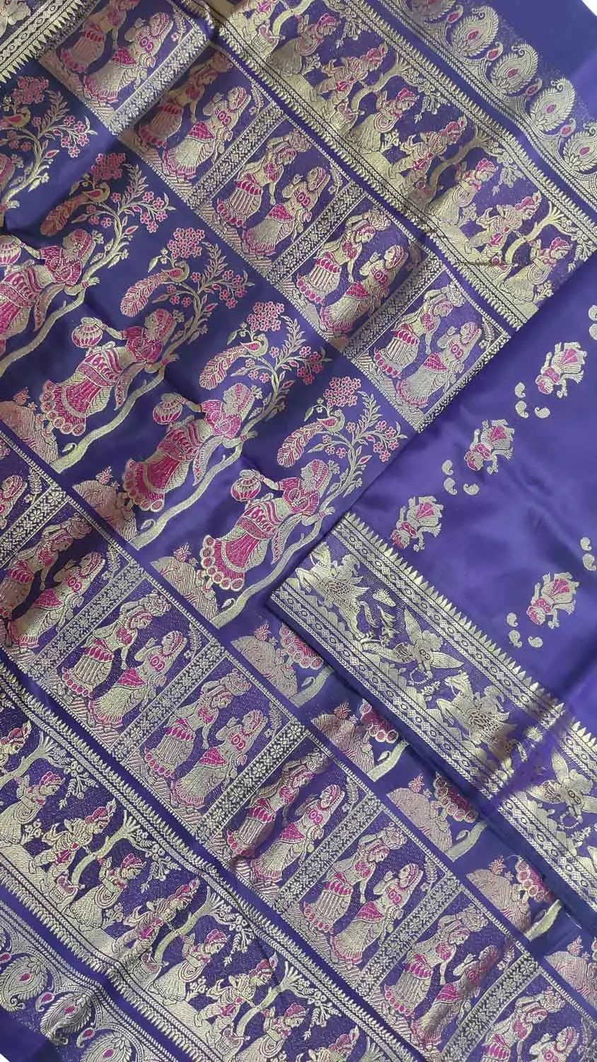 Elegant Purple Swarnachari Silk Saree