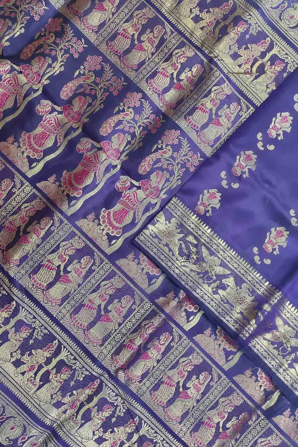 Elegant Purple Swarnachari Silk Saree