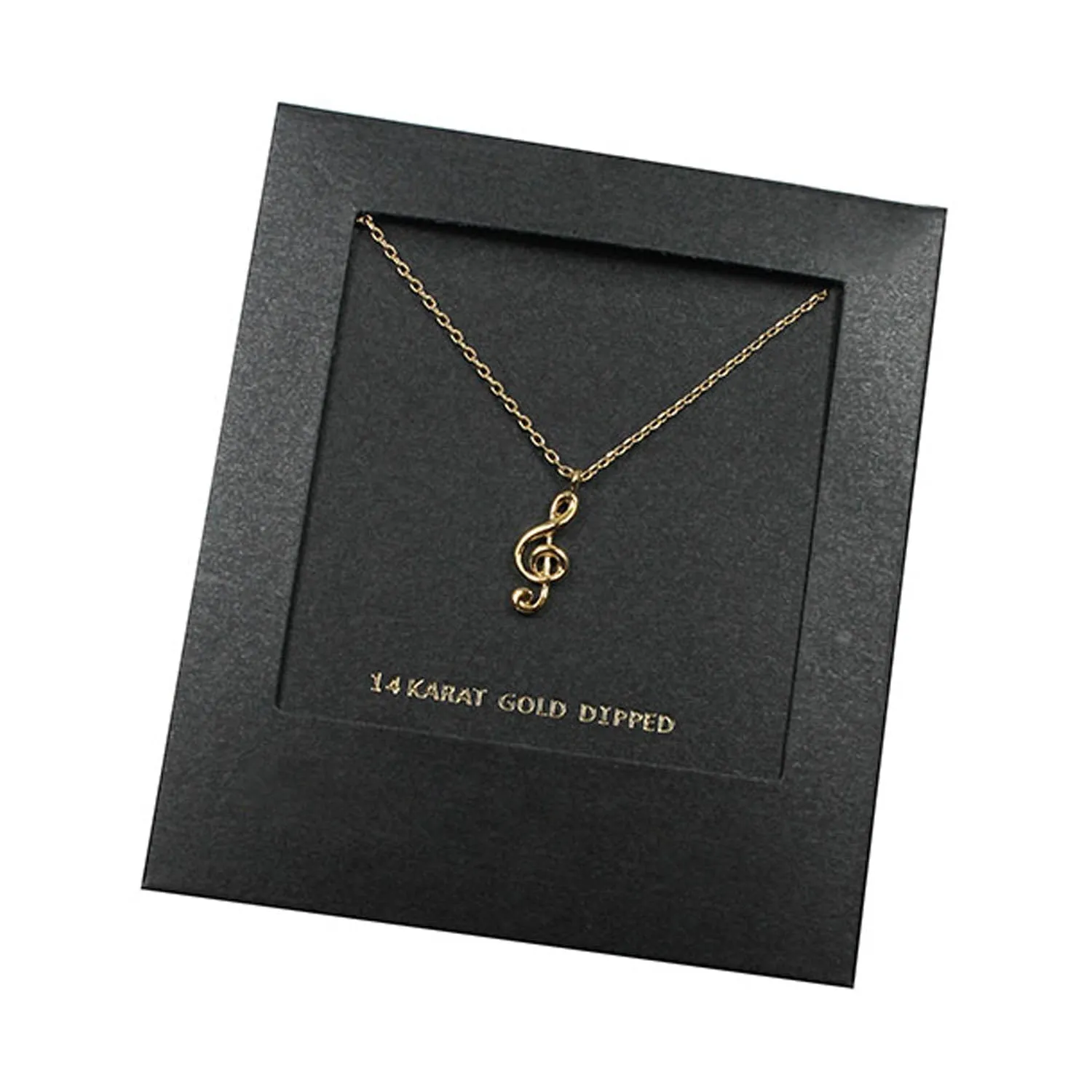 Empire Cove 14K Gold Sterling Silver Dipped Jewelry Musical Note Pendant Necklace