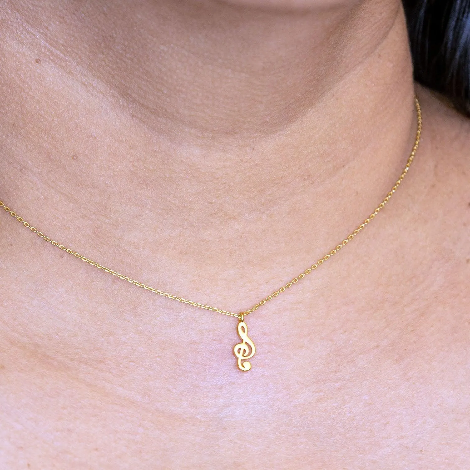 Empire Cove 14K Gold Sterling Silver Dipped Jewelry Musical Note Pendant Necklace