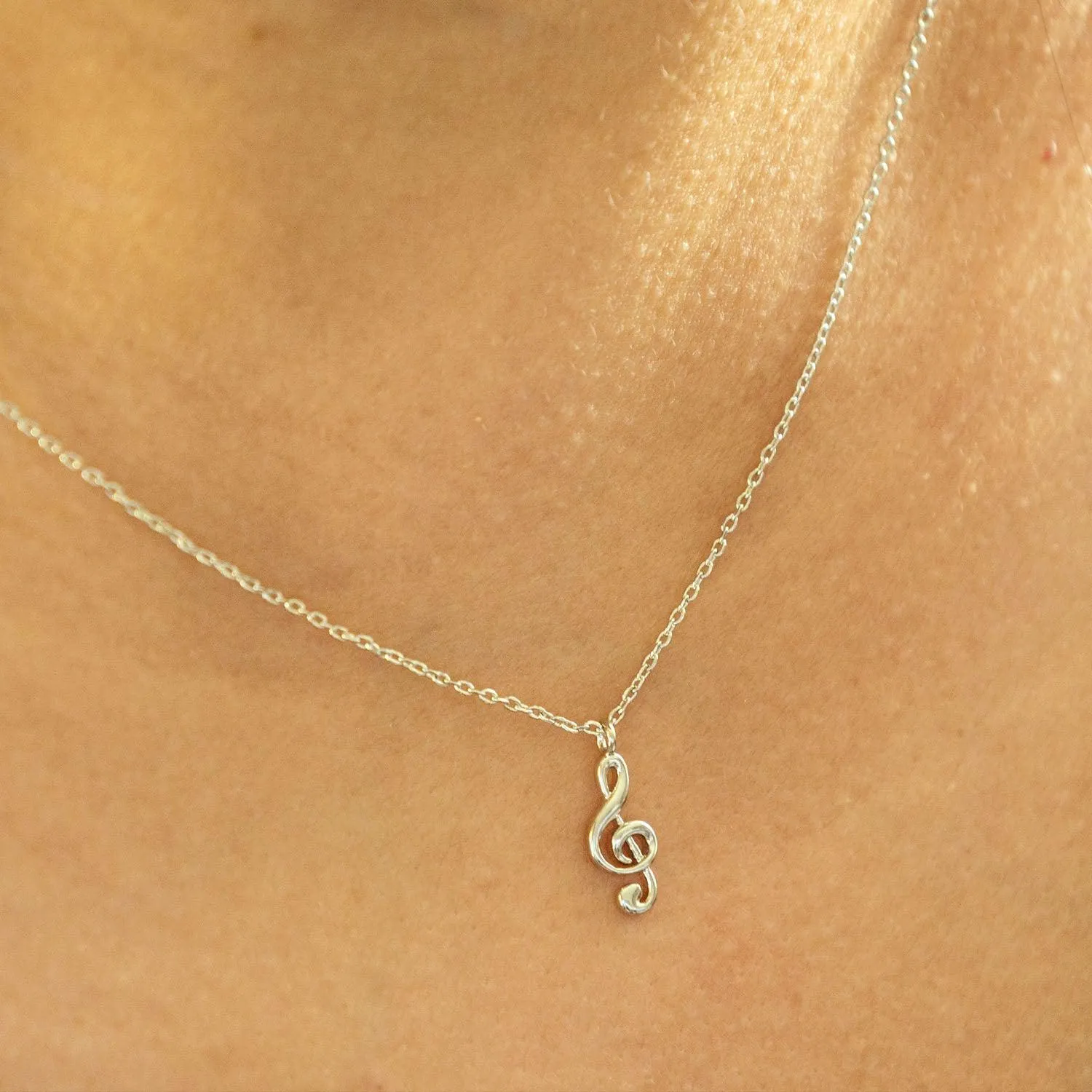 Empire Cove 14K Gold Sterling Silver Dipped Jewelry Musical Note Pendant Necklace