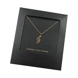 Empire Cove 14K Gold Sterling Silver Dipped Jewelry Musical Note Pendant Necklace