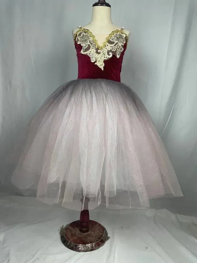 Fae Ballerina Aurora's Long Ballet Dance Dress Children Women