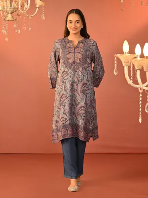 Fiza Blue Printed Co-ord Set for Women