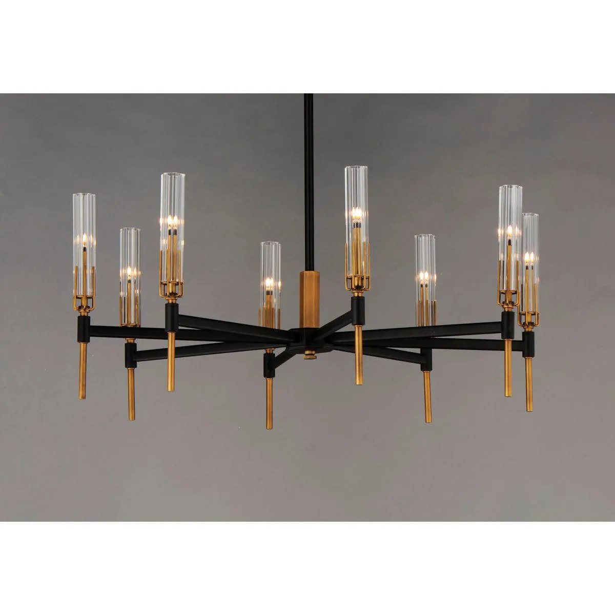 Flambeau 33 in. 8 Lights LED Chandelier Black Finish