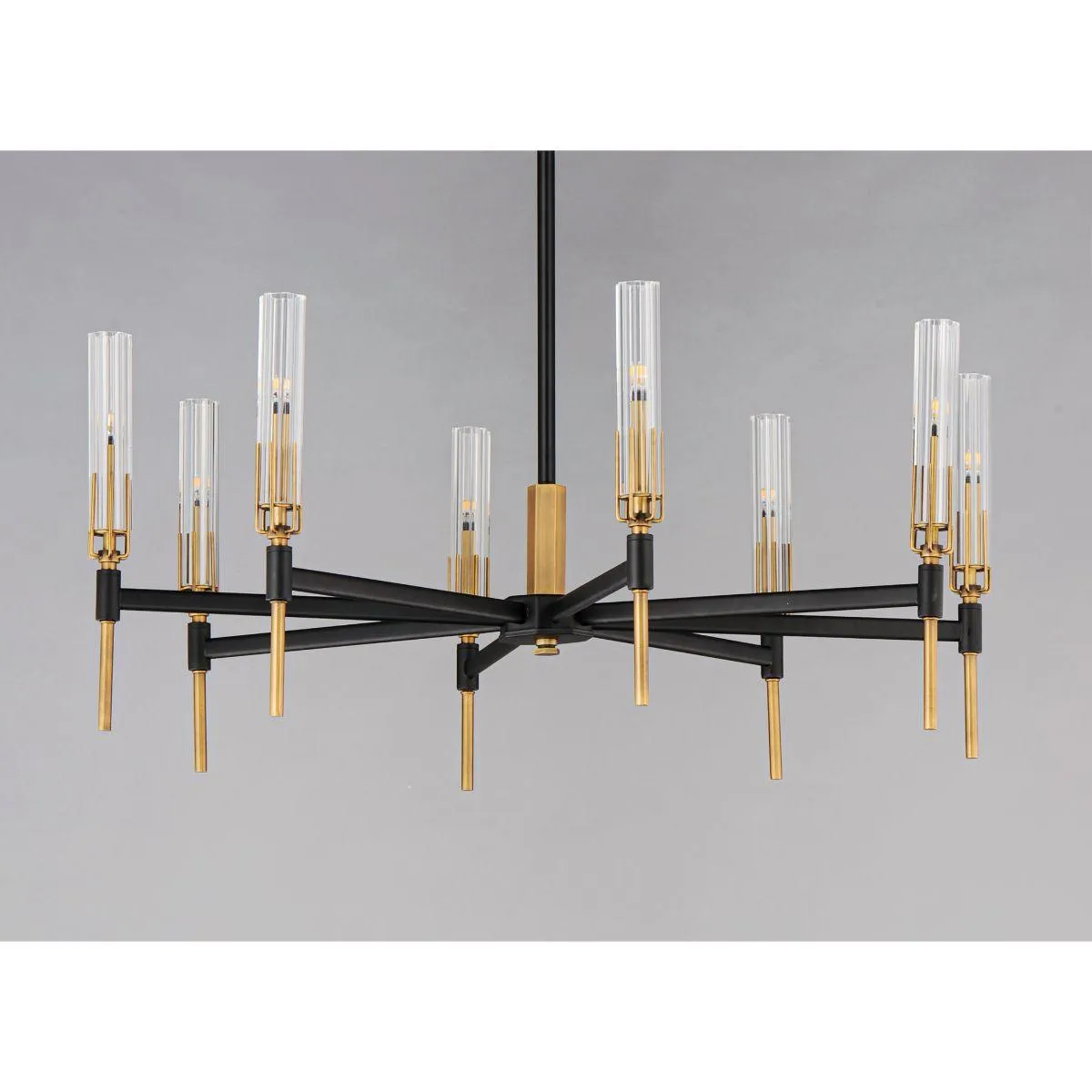 Flambeau 33 in. 8 Lights LED Chandelier Black Finish