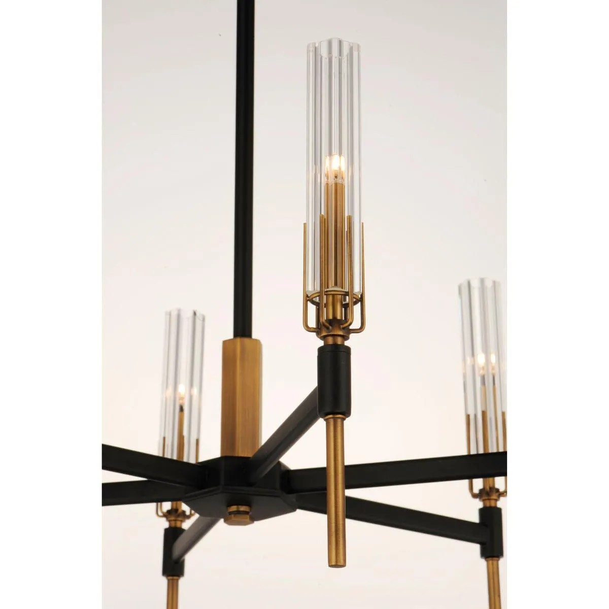 Flambeau 33 in. 8 Lights LED Chandelier Black Finish