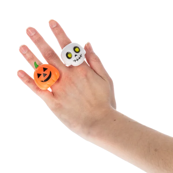 Flashing Halloween Rings –  Assorted Styles – Sold Separately