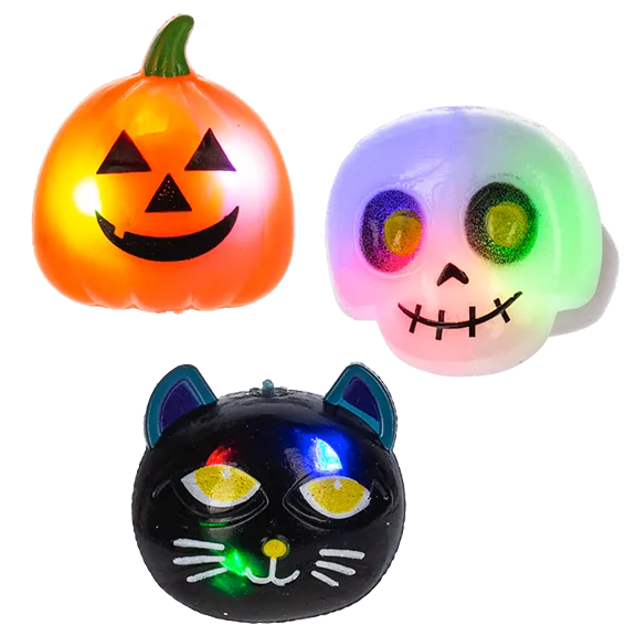 Flashing Halloween Rings –  Assorted Styles – Sold Separately
