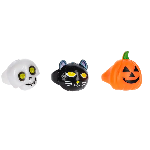 Flashing Halloween Rings –  Assorted Styles – Sold Separately