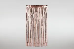 Foil fringe curtain rose gold
