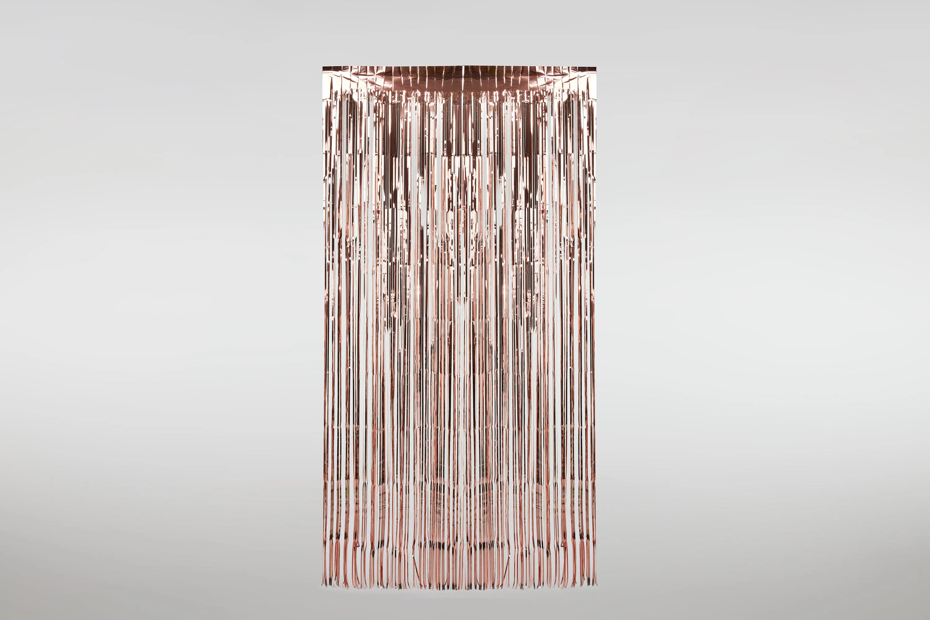 Foil fringe curtain rose gold