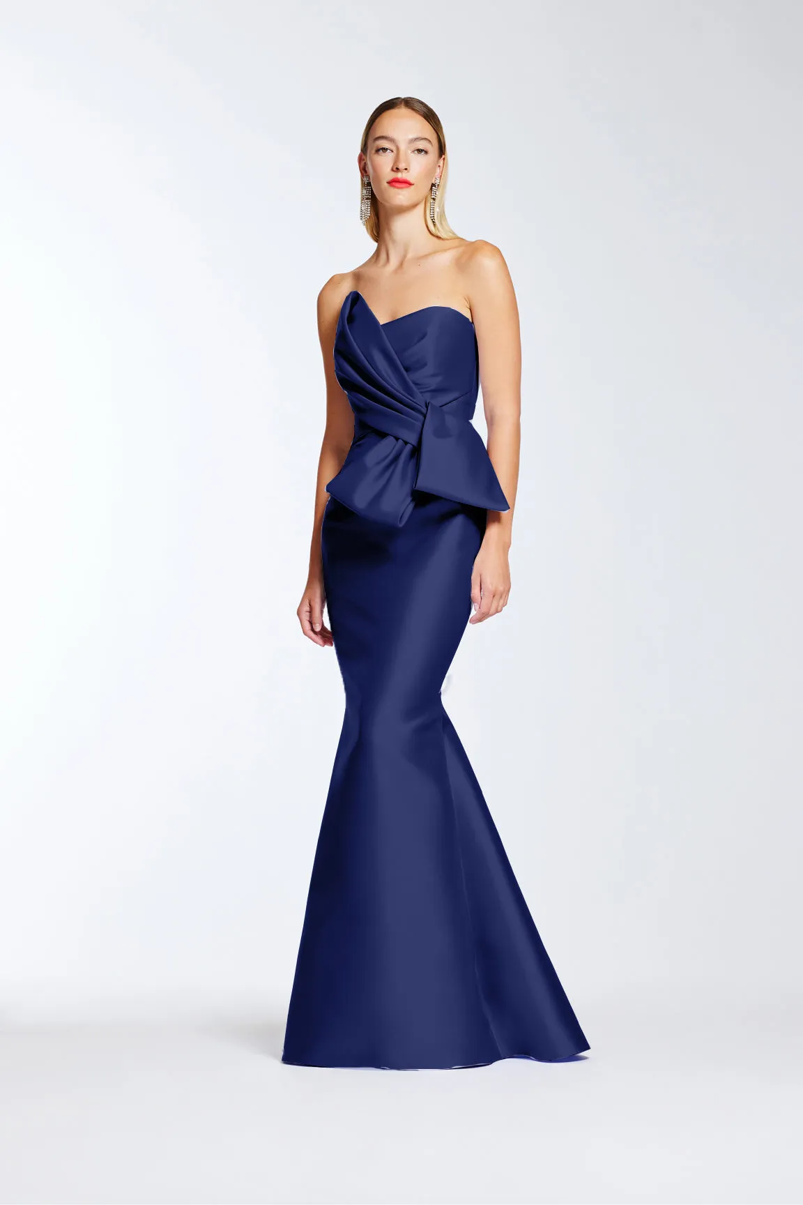 Frascara - 4412 - Strapless Gown with Peplum Bow