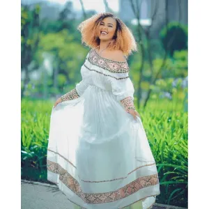 Handwoven Habesha Kemis Beautiful Habesha Dress Ethiopian traditional dress Eritrean Dress