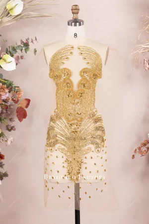Large Hand-sewn Rhinestone Applique for Formal Dress