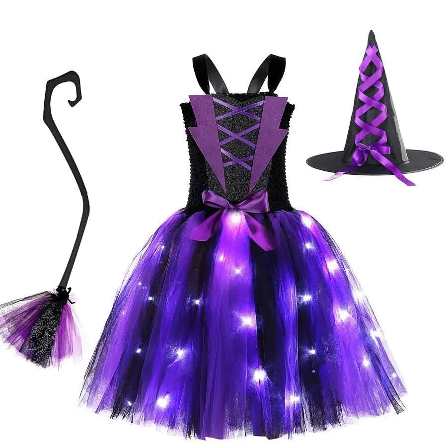 LED Magic Dress Halloween cosplay costumes Girls LED light-up princess dress Carnival birthday party stage performance evening dress