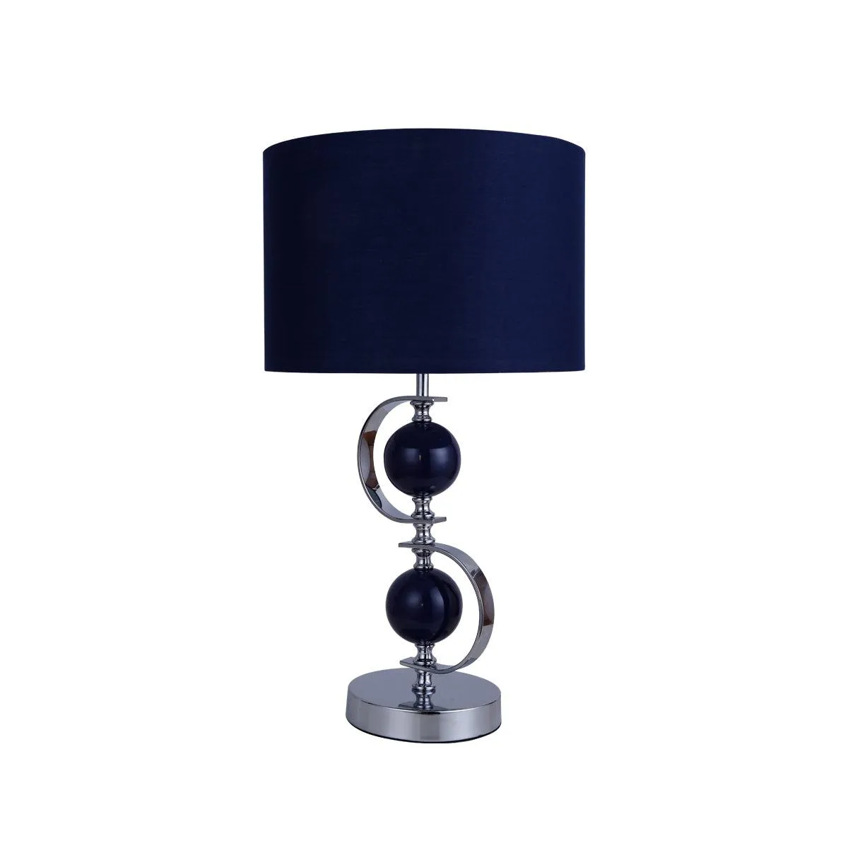 Lydia Table Lamp - Navy Blue or White, Fabric Shade, 500mm High, PL0158