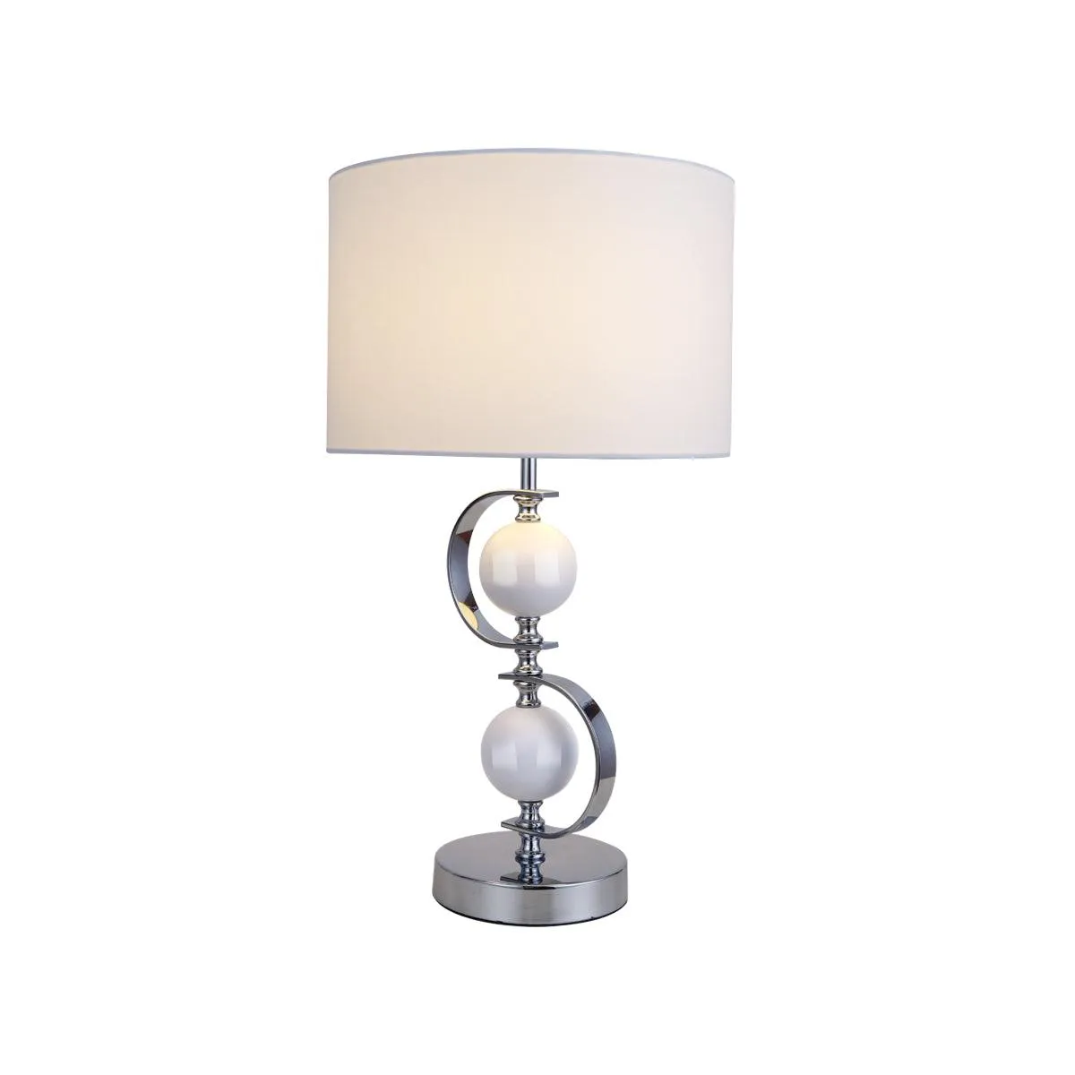 Lydia Table Lamp - Navy Blue or White, Fabric Shade, 500mm High, PL0158