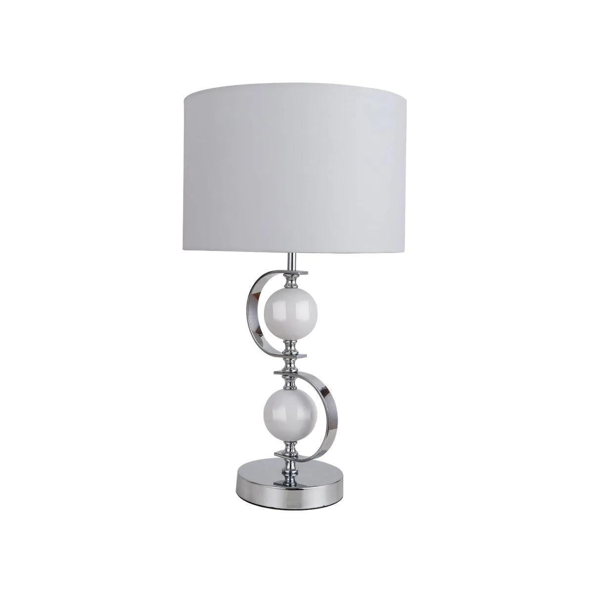 Lydia Table Lamp - Navy Blue or White, Fabric Shade, 500mm High, PL0158