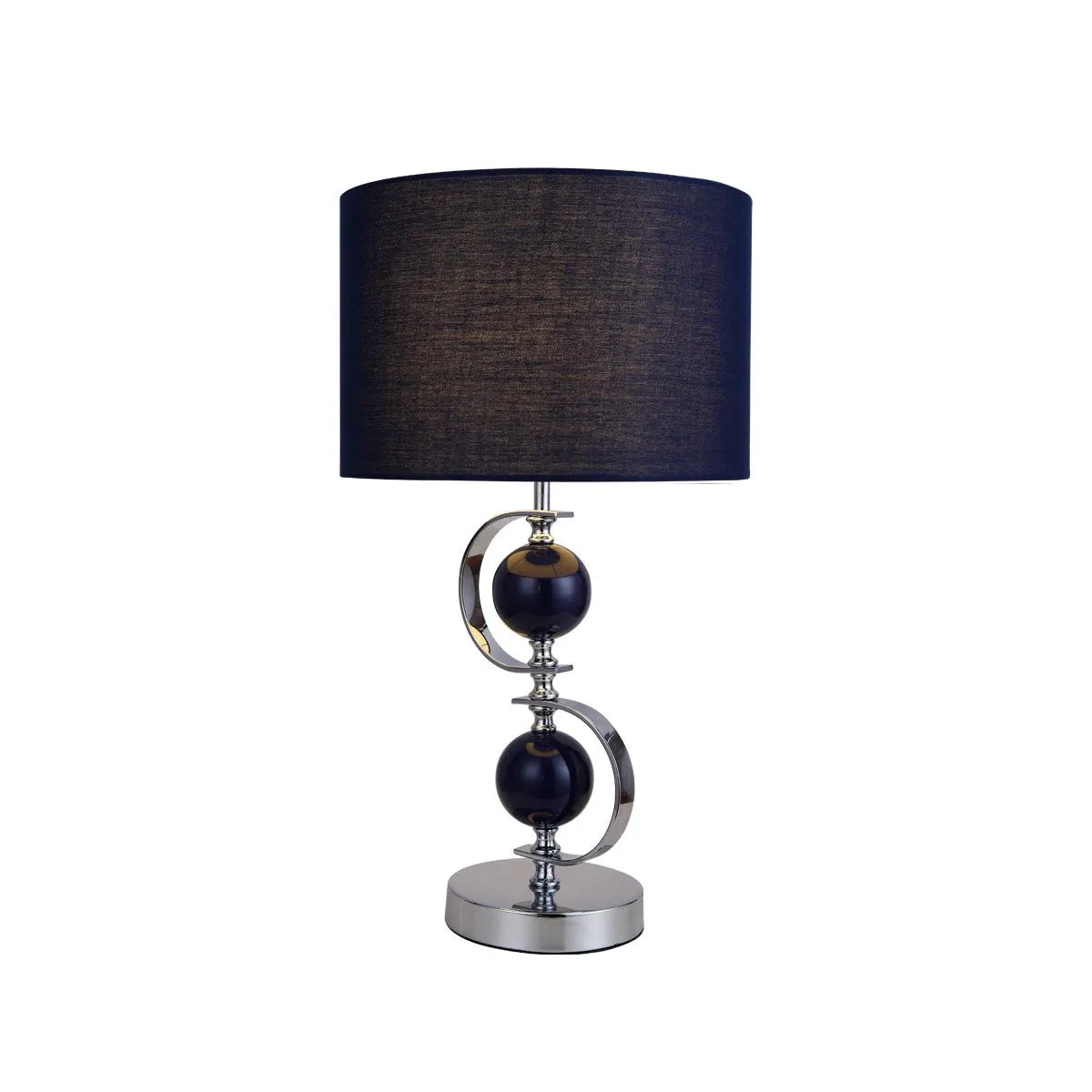 Lydia Table Lamp - Navy Blue or White, Fabric Shade, 500mm High, PL0158