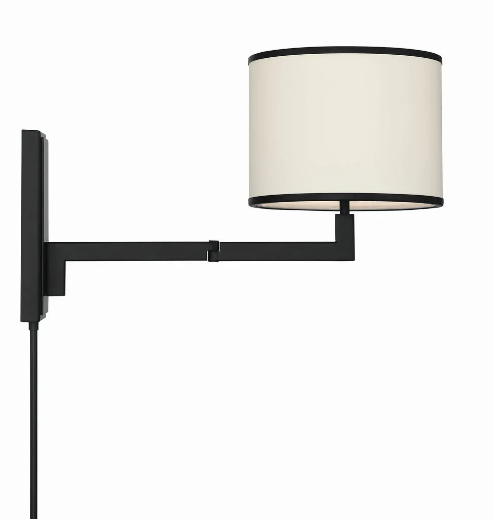Madison 1 Light Matte Black Task Sconce